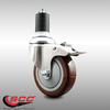 Service Caster 4 Inch 316SS Maroon Poly Swivel 1-5/8 Inch Expanding Stem Caster Lock Brake SCC SCC-SS316TTLEX20S414-PPUB-MRN-158